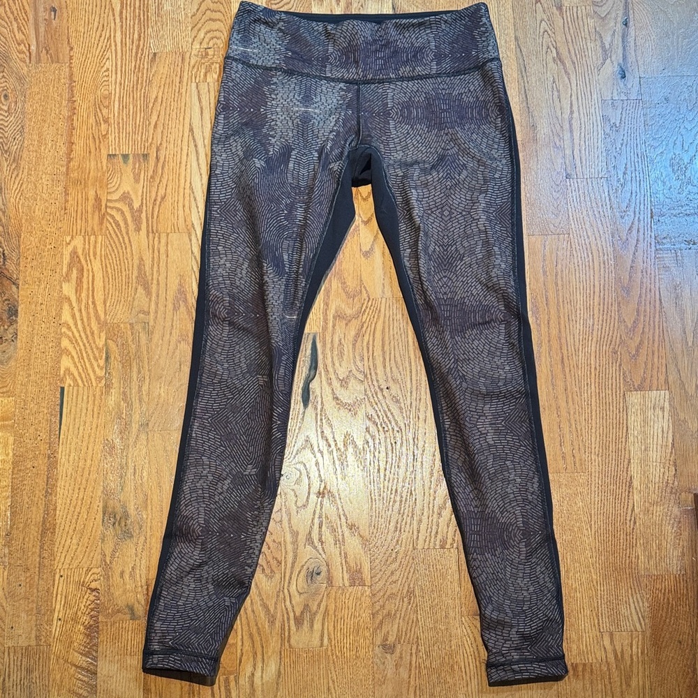 Lululemon Wunder Under Miss Mosaic Black leggings size 8